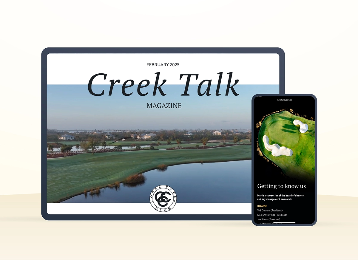 A screenshot of Creek Talk magazine, a monthly magazine